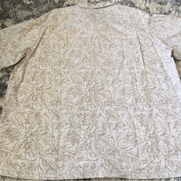 Columbia Men's Beige Leaf Print Shirt XXL - Picture 2 of 7